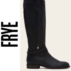 Frye Women’s Melissa Belted Tall Black Boots